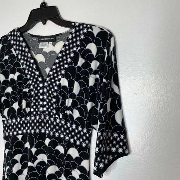 Donna Morgan Black & White Geometric Print Dress Size 8 Women's - Picture 2 of 8